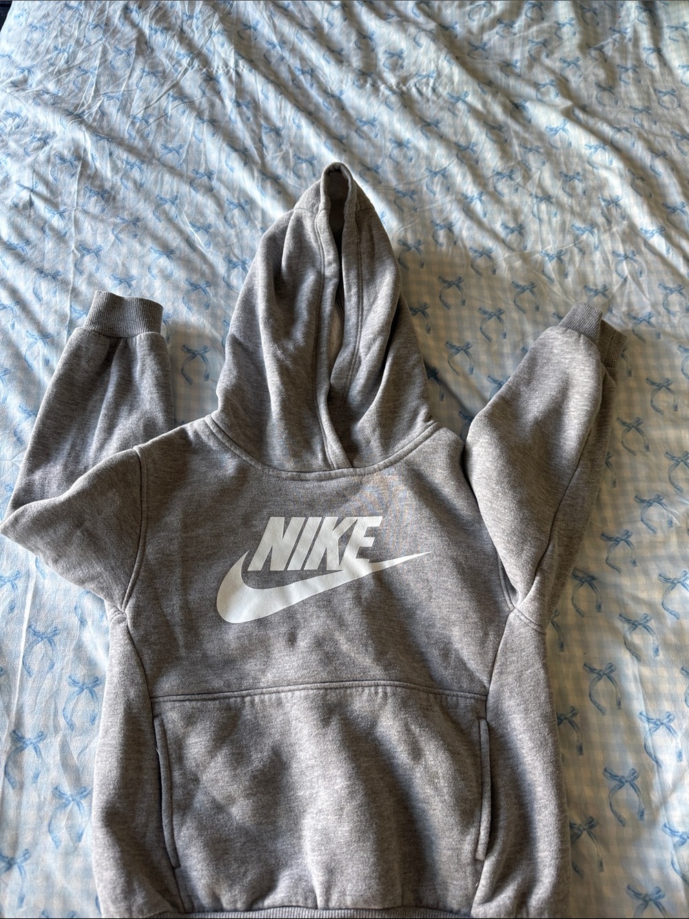 Nike Gray Hoodie with White Swoosh Logo